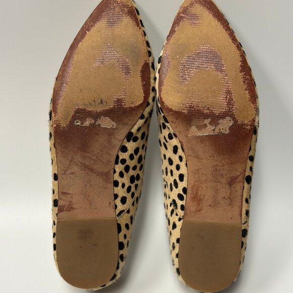 Madewell Women's The Frances Skimmer in Dotted Leopard Calf Hair Size 8.5 - Picture 8 of 9